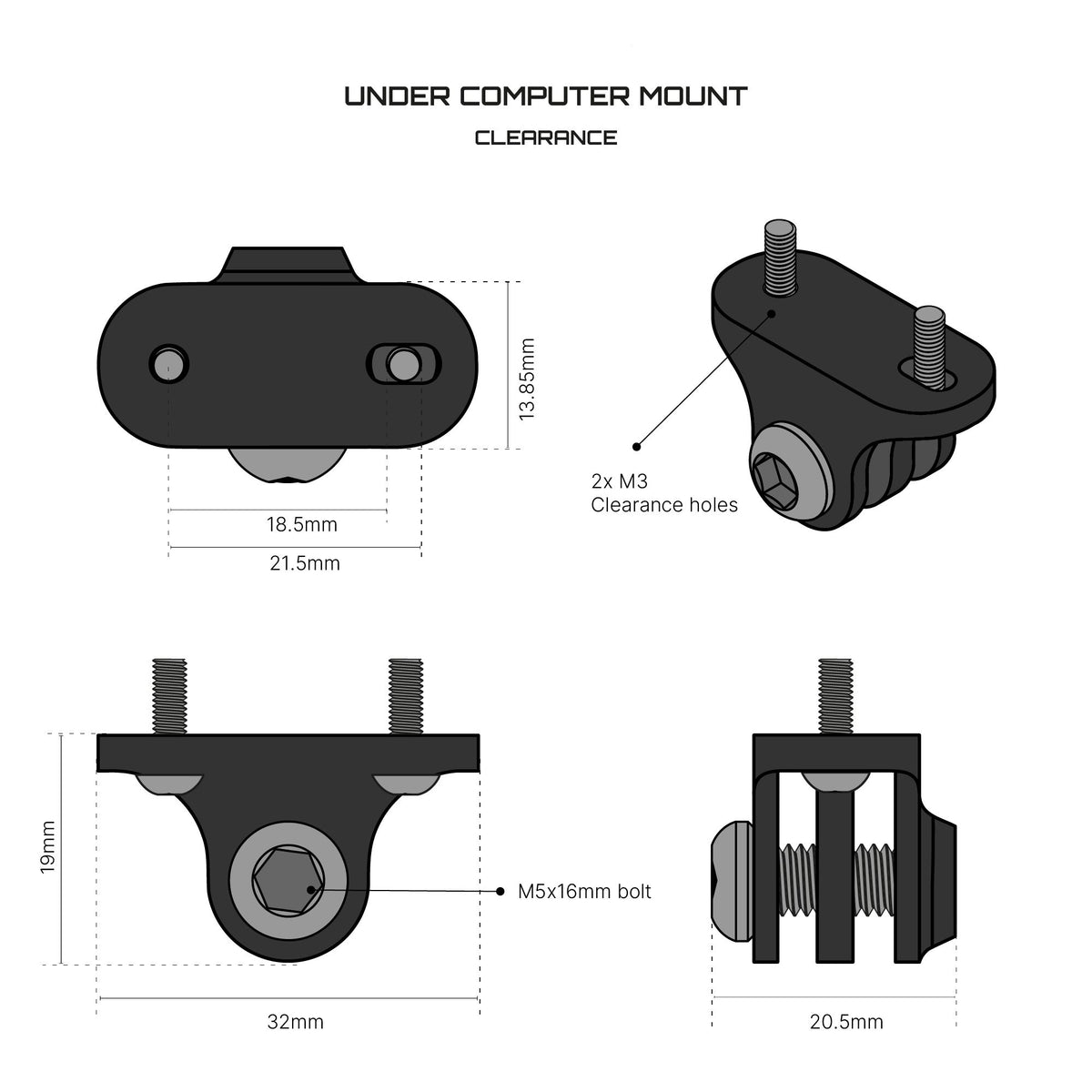 GoPro Fixing for Bike Computers - non-threaded
